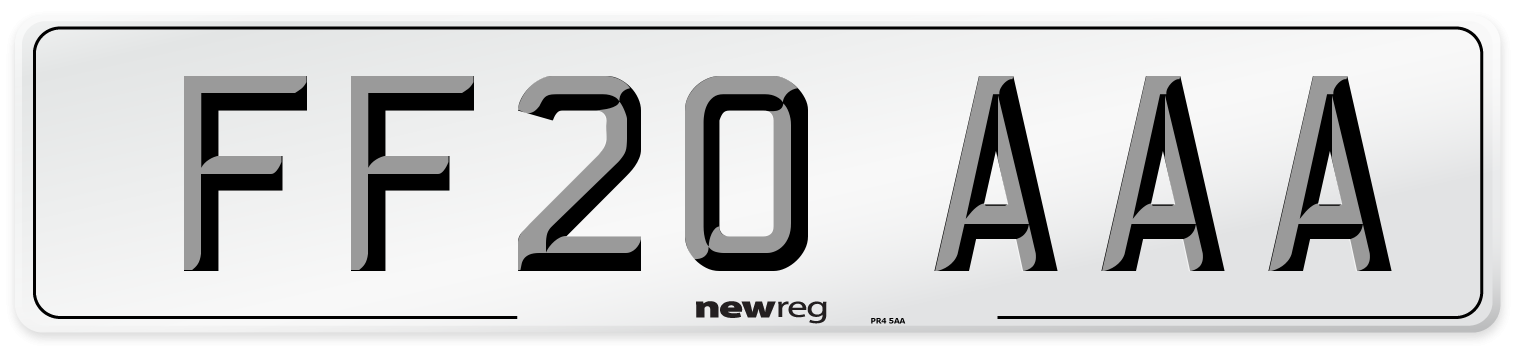 FF20 AAA Number Plate from New Reg